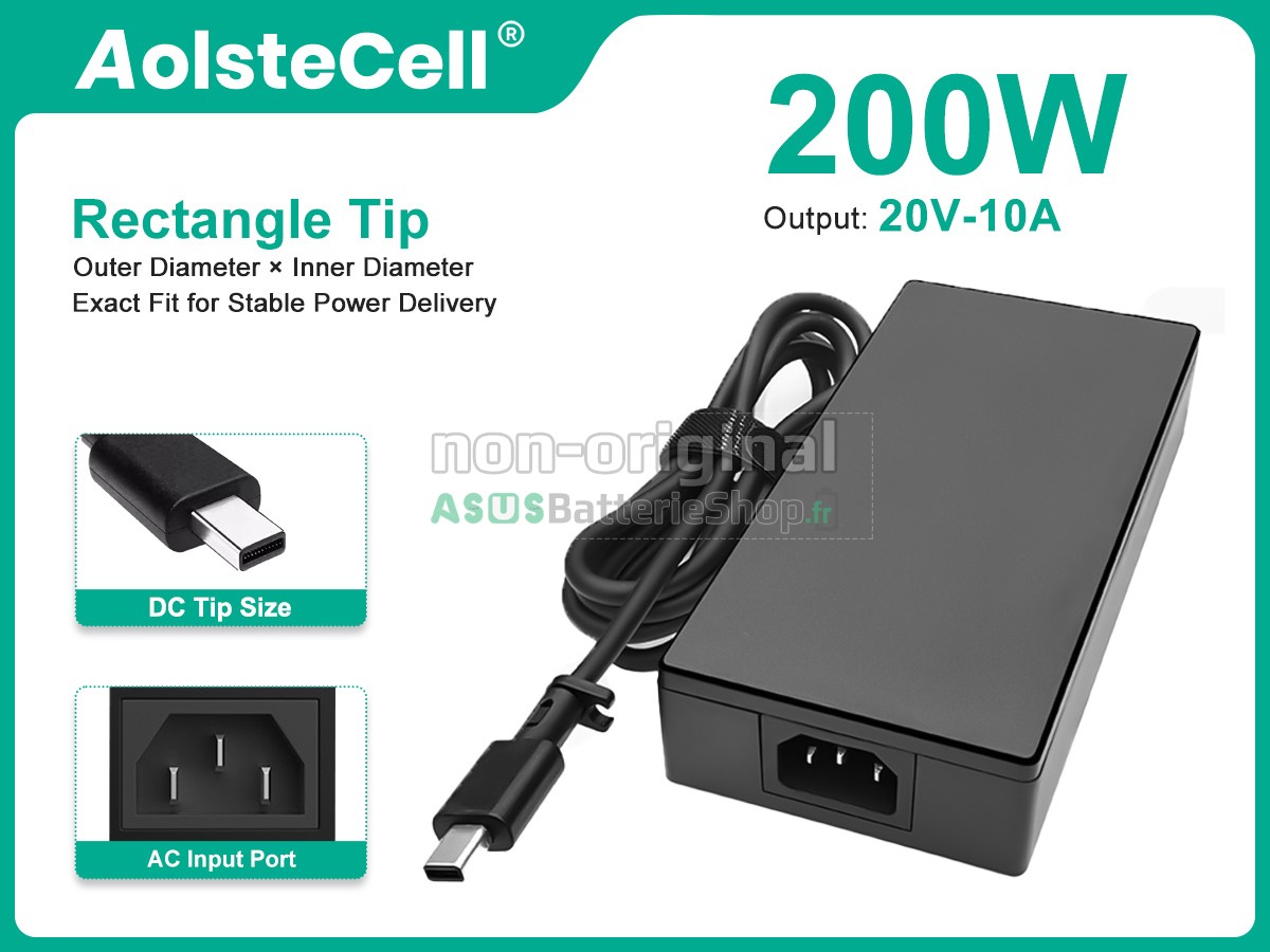 Adaptateur pour Asus ROG ZEPHYRUS G14 GA403 GA403UI GA403UI-G14.R94070 GA403UI-QS100X GA403UI-QS101X GA403UI-XS96 GA403UI-DR3W