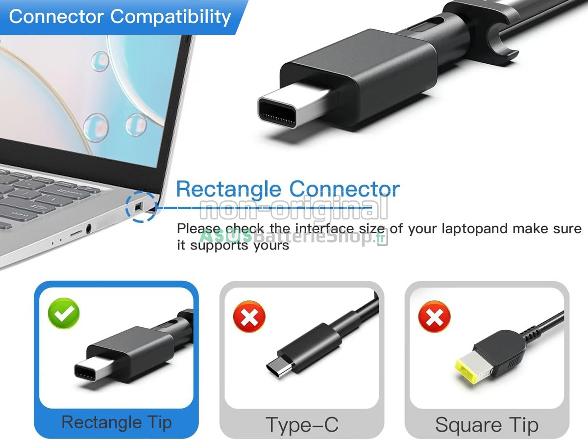 Adaptateur pour Asus TUF GAMING A16 (2024) FA608 FA608W FA608WI