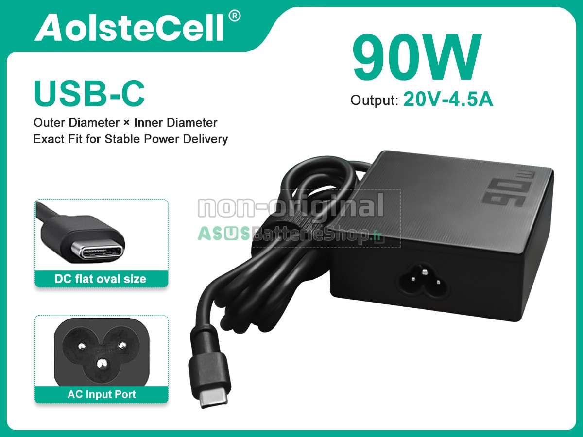 Adaptateur pour Asus EXPERTBOOK B3 B3404 B3404CVA B3404CMA B3404CVF B5 B5404 B5404CVA B5404CMA B5404CVF B5604 B5604CVA B5604CMA B5604CVF