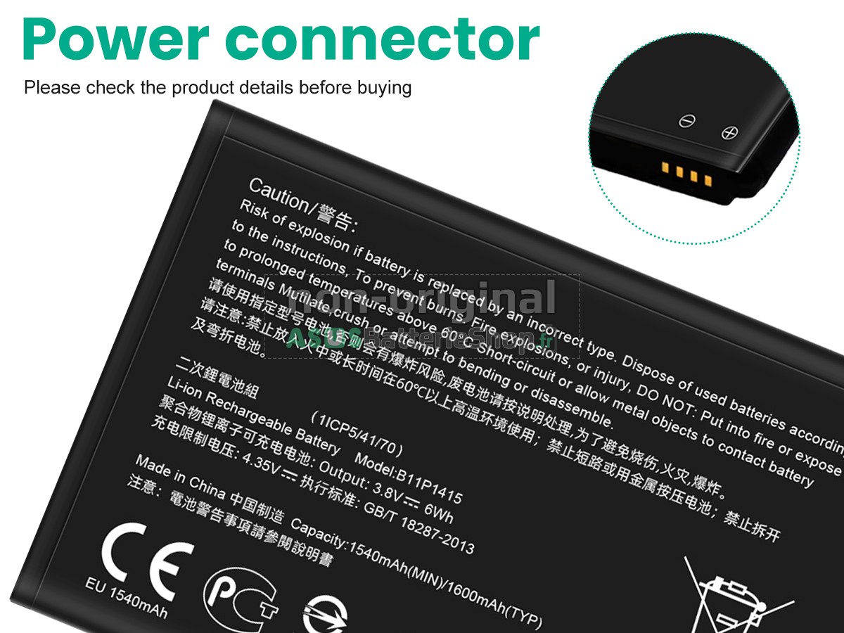 Batterie pour PC portable Asus B11P1415