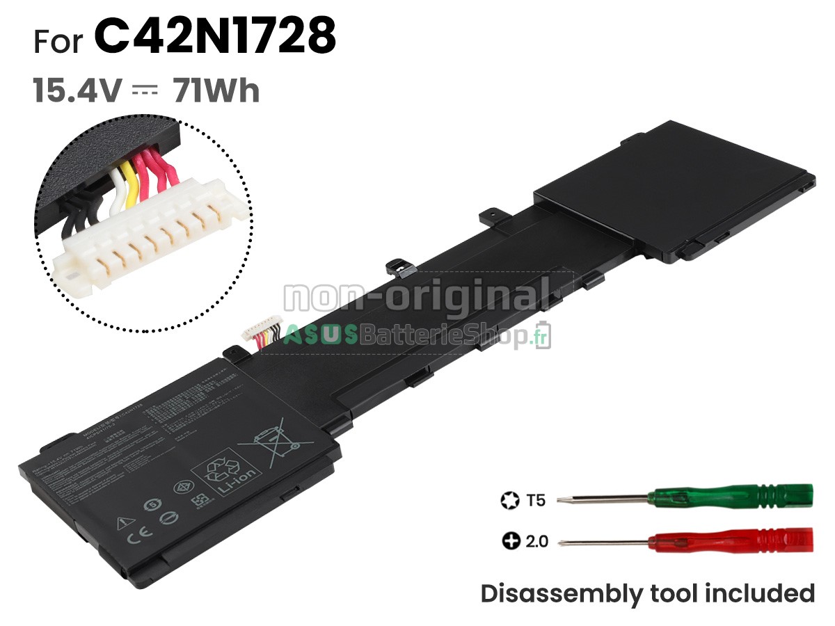 Batterie CMOS CR2032 Avec Câble Pour ASUS Zenbook UX550, UX580, UX581 - Modèles : UX550GD, UX550VD, UX550VE, UX550GE, UX580GD, UX580GE, UX581GV, UX581LV - P/N : 02K7078, 5B10K26870, 5B10S57377